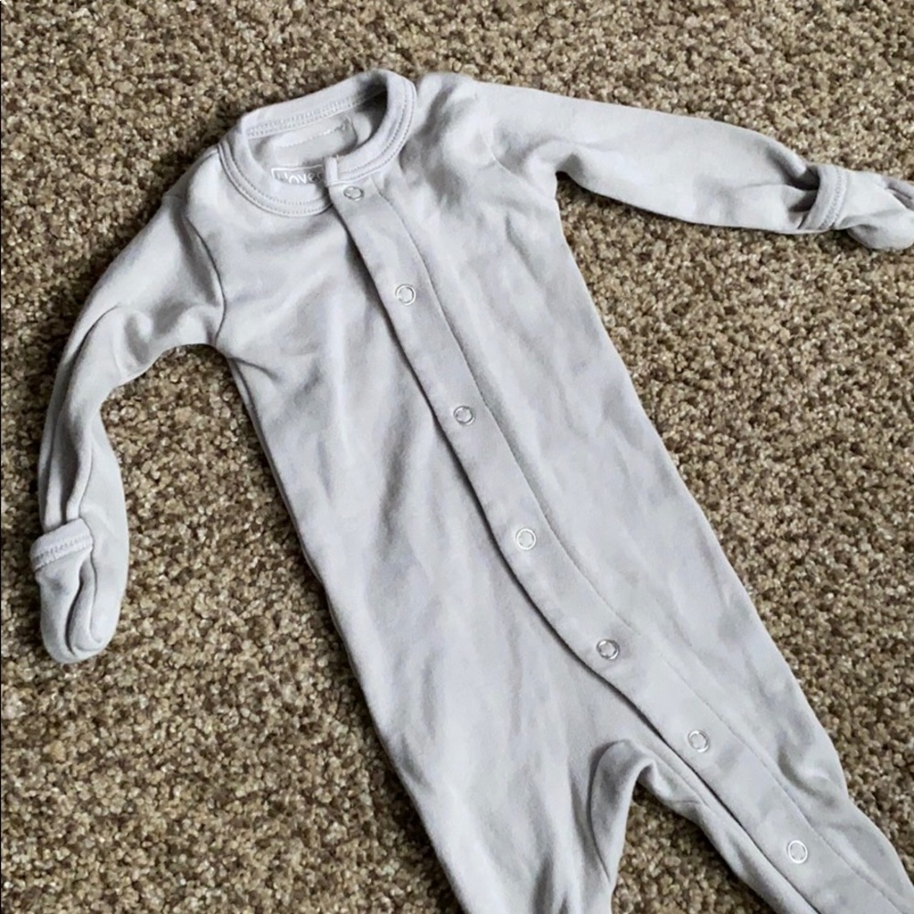 Button footie organic cotton